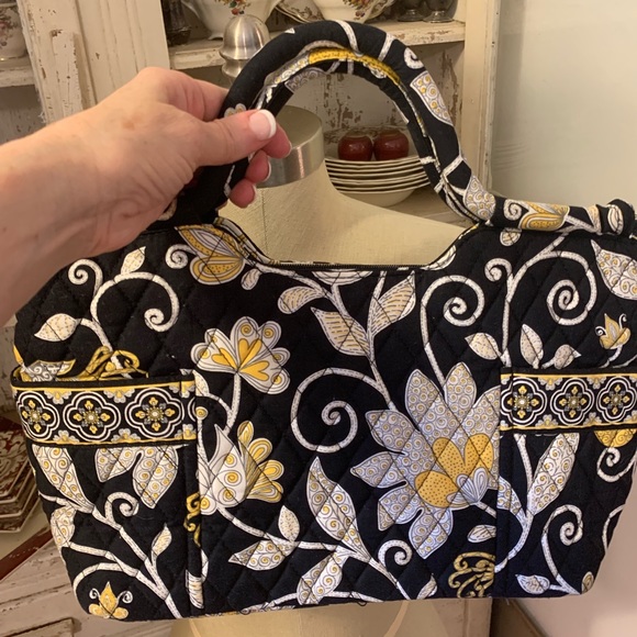 Vera Bradley Handbags - Vera Bradley Purse Black/White/Yellow